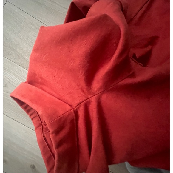 Sézane Marielle true wrap dress, terracotta (deep rust), linen cotton FR 34 - Picture 12 of 15